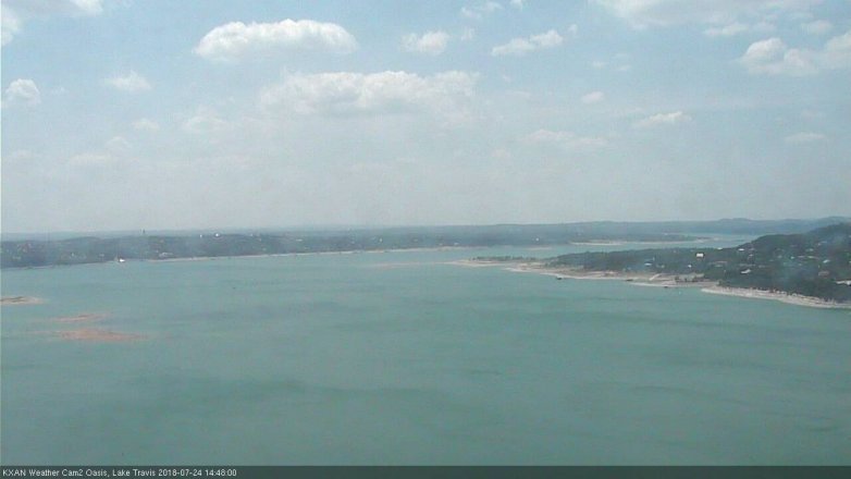 Lake Travis webcam, July 24, 2018 1:50 PM CT