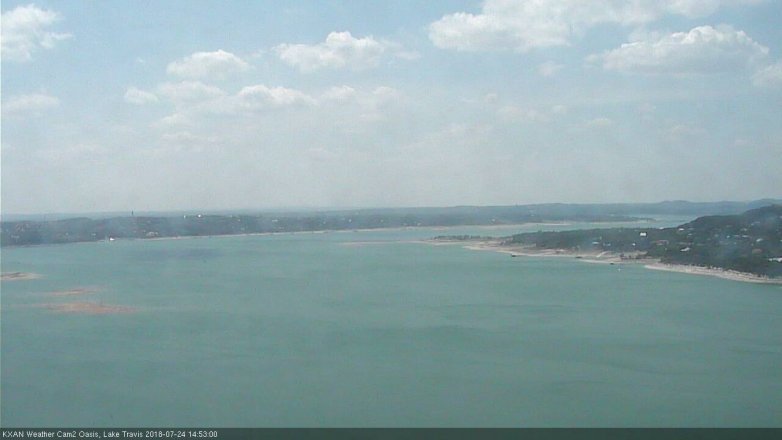 Lake Travis webcam, July 24, 2018 1:55 PM CT