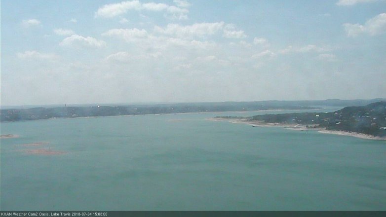 Lake Travis webcam, July 24, 2018 2:05 PM CT