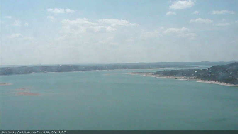 Lake Travis webcam, July 24, 2018 2:10 PM CT