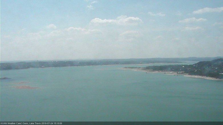 Lake Travis webcam, July 24, 2018 2:20 PM CT
