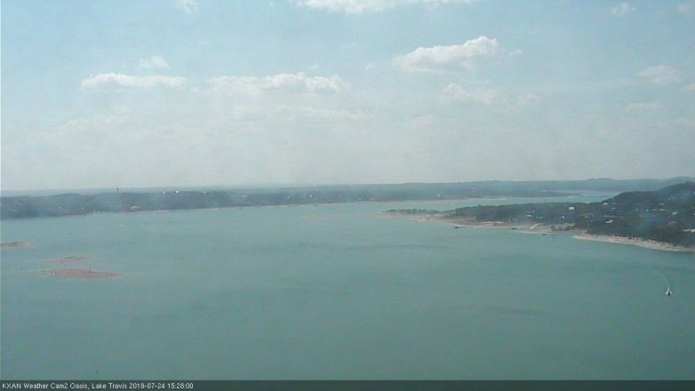 Lake Travis webcam, July 24, 2018 2:30 PM CT