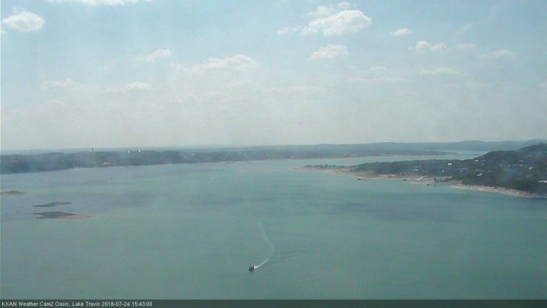 Lake Travis webcam, July 24, 2018 2:45 PM CT