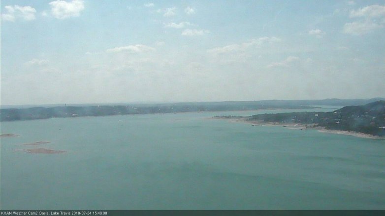 Lake Travis webcam, July 24, 2018 2:50 PM CT