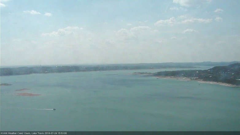 Lake Travis webcam, July 24, 2018 2:55 PM CT