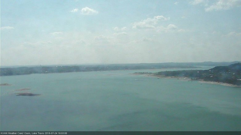 Lake Travis webcam, July 24, 2018 3:05 PM CT