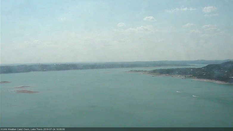 Lake Travis webcam, July 24, 2018 3:10 PM CT