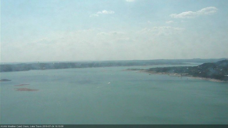 Lake Travis webcam, July 24, 2018 3:20 PM CT