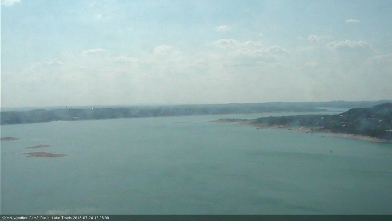 Lake Travis webcam, July 24, 2018 3:30 PM CT