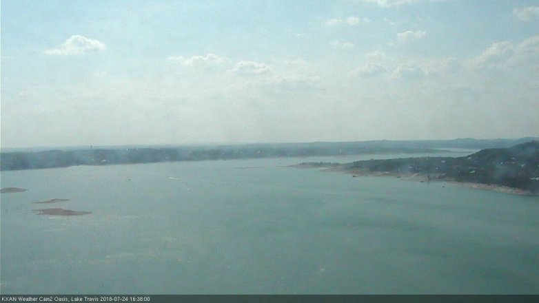 Lake Travis webcam, July 24, 2018 3:40 PM CT