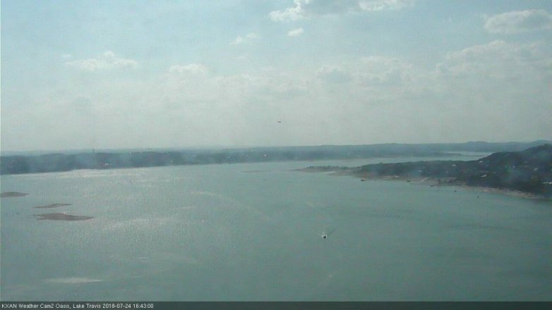 Lake Travis webcam, July 24, 2018 3:45 PM CT