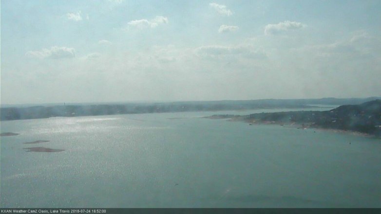 Lake Travis webcam, July 24, 2018 3:55 PM CT