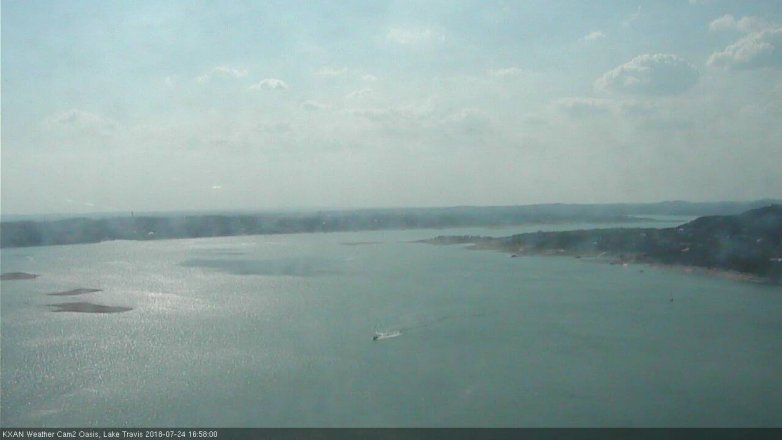 Lake Travis webcam, July 24, 2018 4:00 PM CT