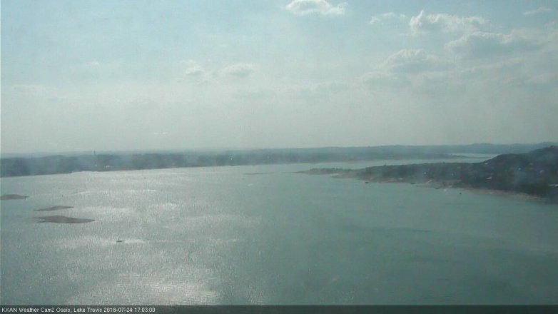 Lake Travis webcam, July 24, 2018 4:05 PM CT
