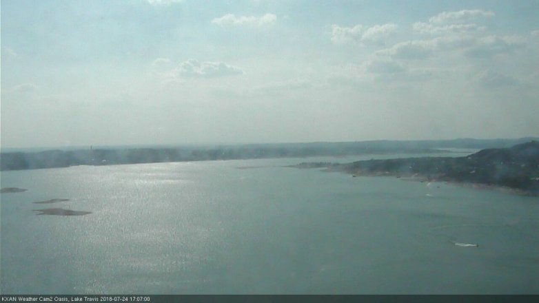 Lake Travis webcam, July 24, 2018 4:10 PM CT