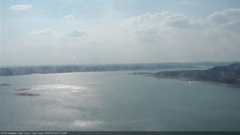 Lake Travis webcam, July 24, 2018 4:15 PM CT