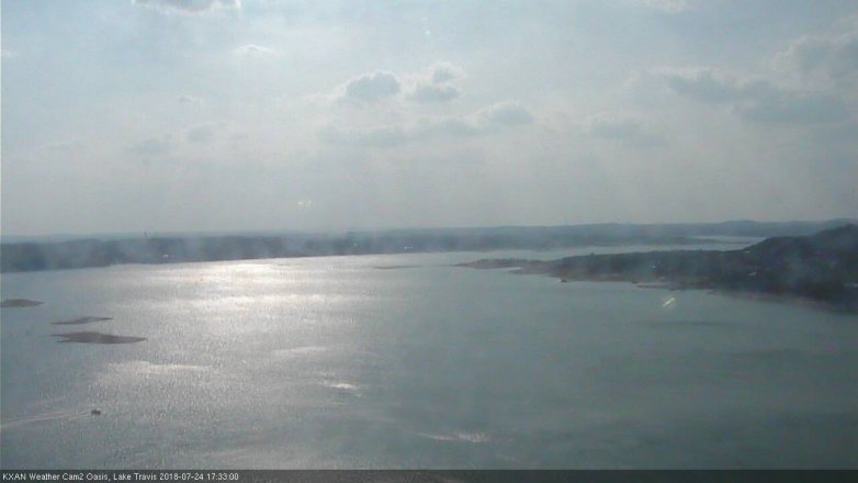 Lake Travis webcam, July 24, 2018 4:35 PM CT