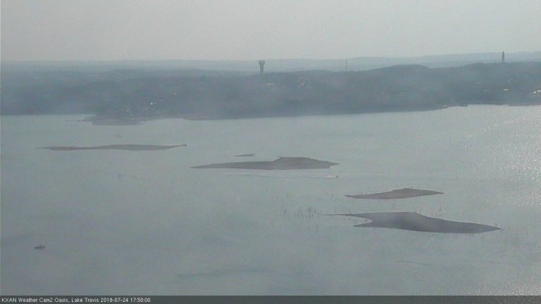 Lake Travis webcam, July 24, 2018 5:00 PM CT