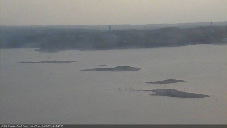 Lake Travis webcam, July 24, 2018 6:45 PM CT