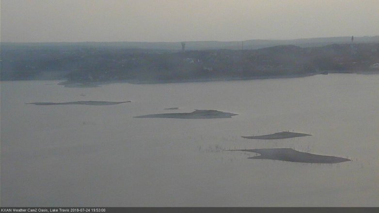 Lake Travis webcam, July 24, 2018 6:55 PM CT