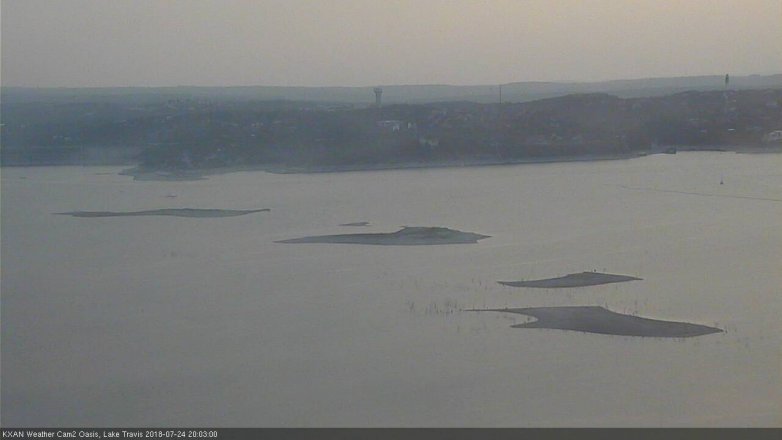 Lake Travis webcam, July 24, 2018 7:05 PM CT