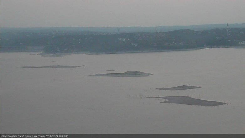Lake Travis webcam, July 24, 2018 7:30 PM CT