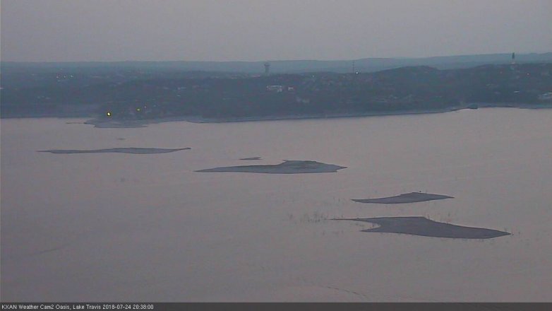 Lake Travis webcam, July 24, 2018 7:40 PM CT