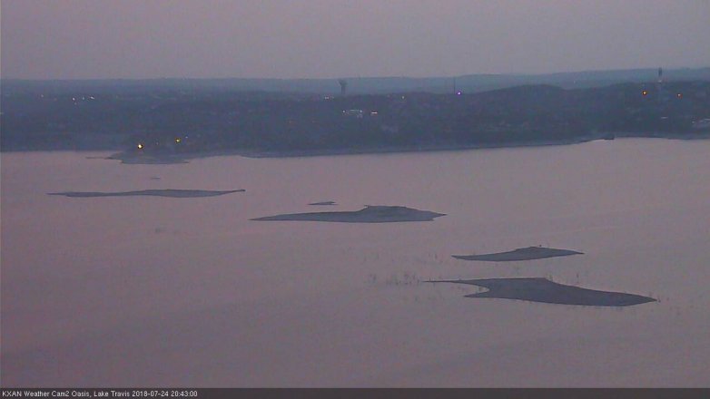 Lake Travis webcam, July 24, 2018 7:45 PM CT