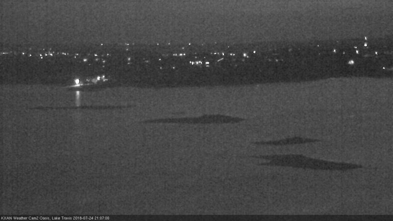 Lake Travis webcam, July 24, 2018 8:10 PM CT