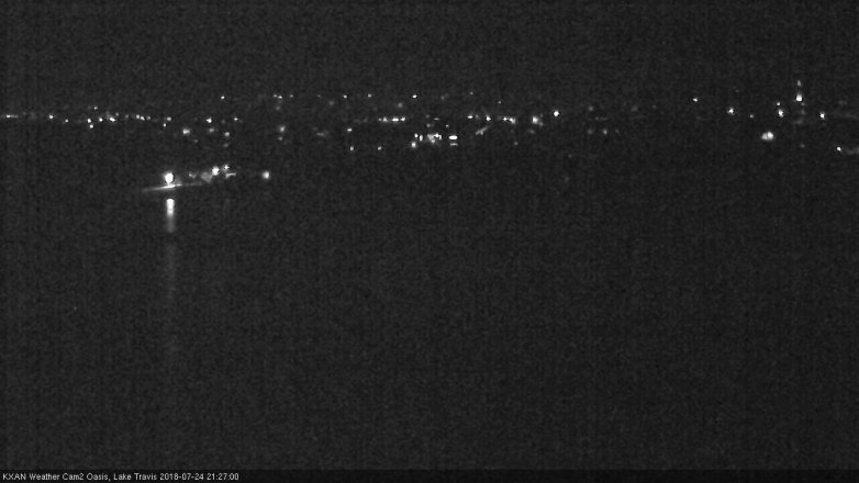 Lake Travis webcam, July 24, 2018 8:30 PM CT