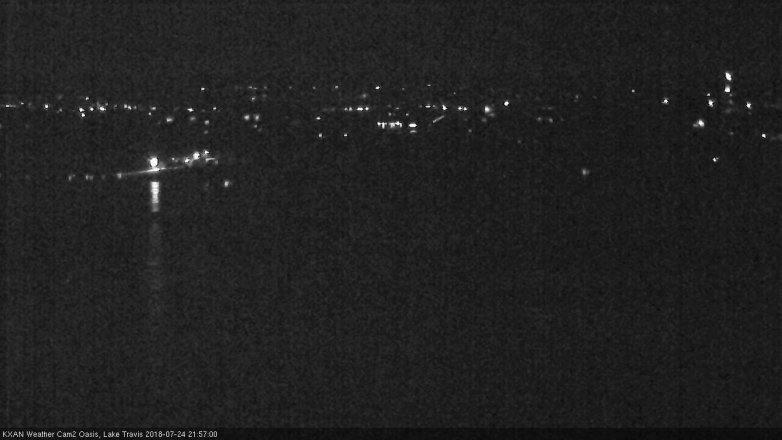 Lake Travis webcam, July 24, 2018 9:00 PM CT