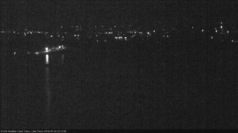 Lake Travis webcam, July 24, 2018 9:15 PM CT