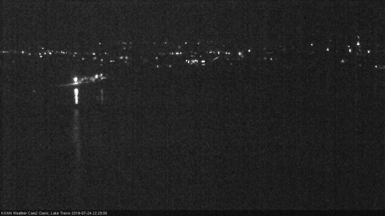Lake Travis webcam, July 24, 2018 9:30 PM CT