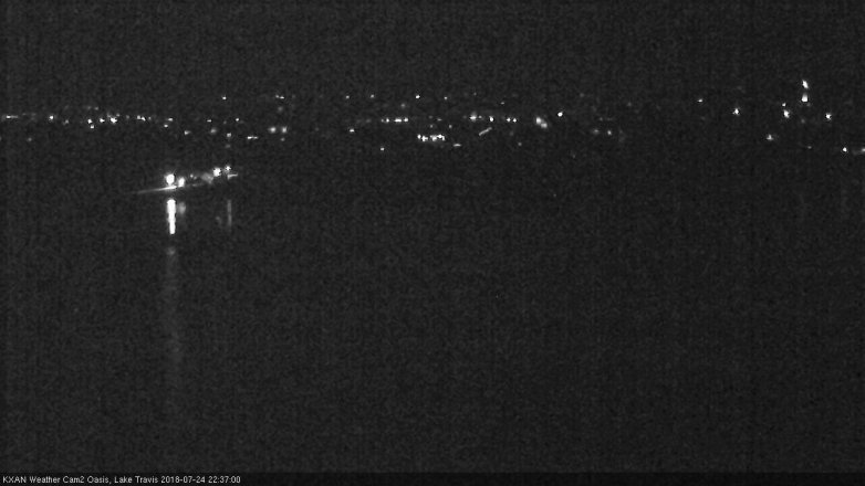 Lake Travis webcam, July 24, 2018 9:40 PM CT