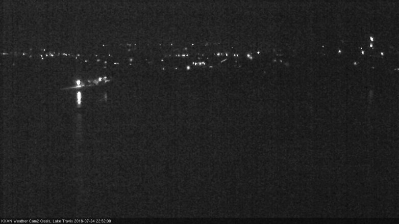 Lake Travis webcam, July 24, 2018 9:55 PM CT