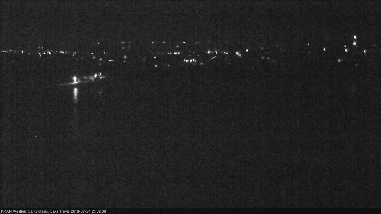 Lake Travis webcam, July 24, 2018 10:05 PM CT