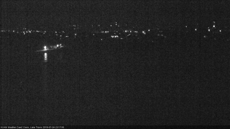 Lake Travis webcam, July 24, 2018 10:20 PM CT