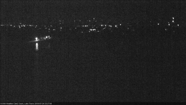 Lake Travis webcam, July 24, 2018 10:30 PM CT