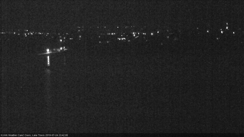 Lake Travis webcam, July 24, 2018 10:45 PM CT