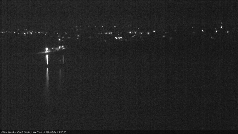 Lake Travis webcam, July 24, 2018 11:00 PM CT