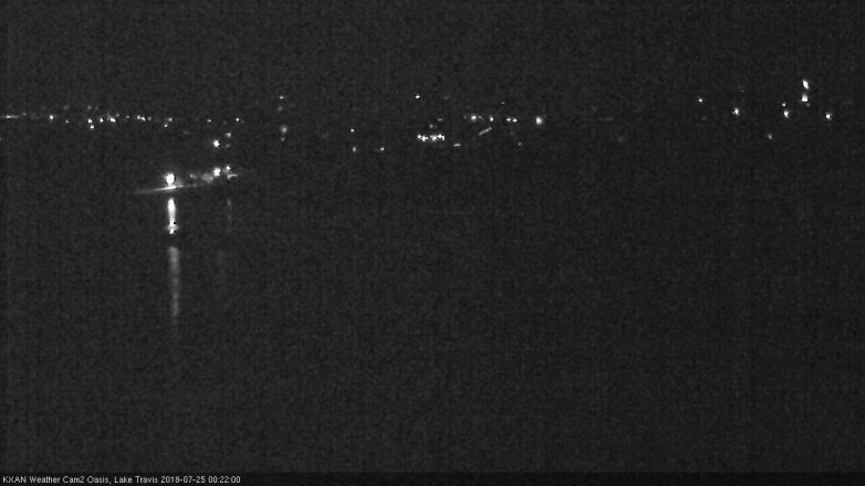 Lake Travis webcam, July 24, 2018 11:25 PM CT