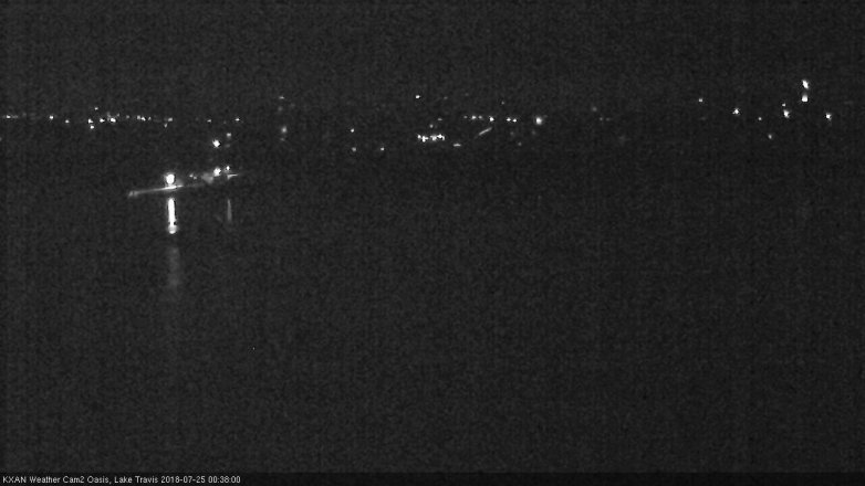 Lake Travis webcam, July 24, 2018 11:40 PM CT