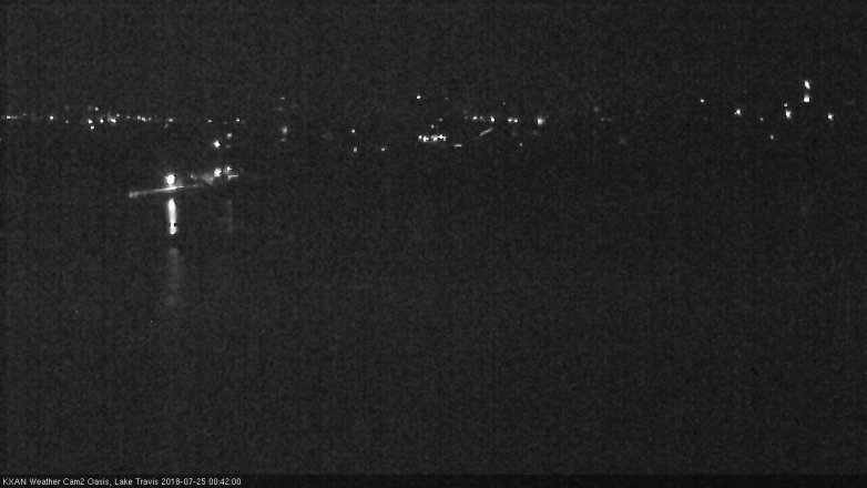 Lake Travis webcam, July 24, 2018 11:45 PM CT