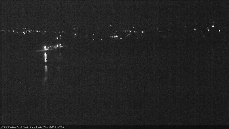 Lake Travis webcam, July 24, 2018 11:50 PM CT