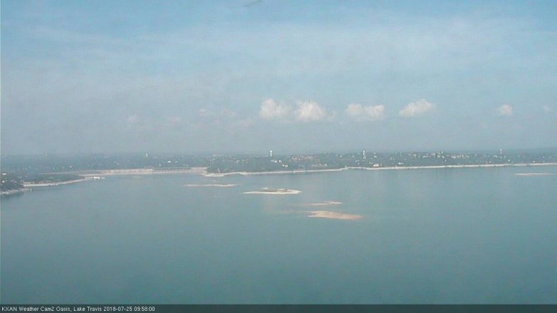 Lake Travis webcam, July 25, 2018 9:00 AM CT