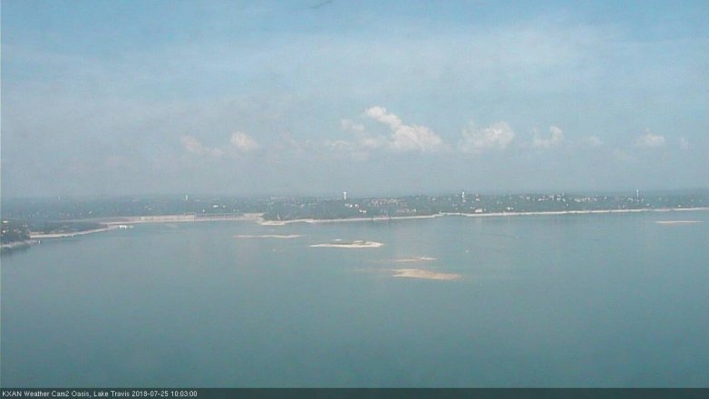Lake Travis webcam, July 25, 2018 9:05 AM CT