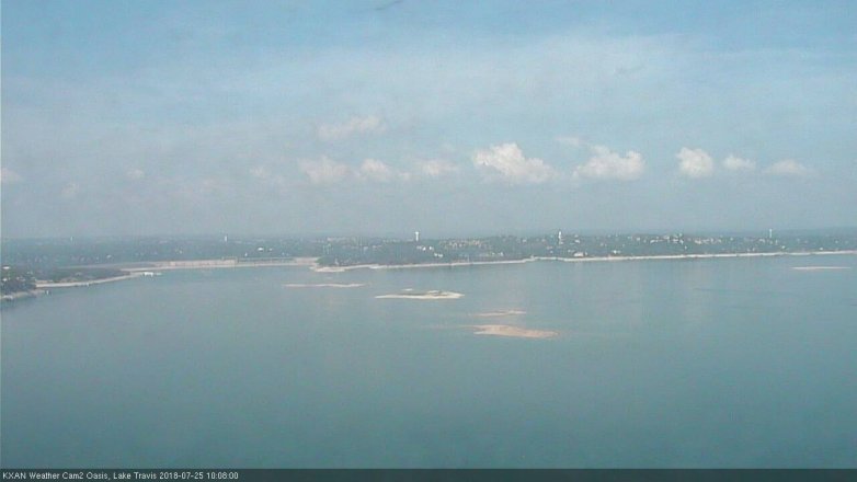 Lake Travis webcam, July 25, 2018 9:10 AM CT