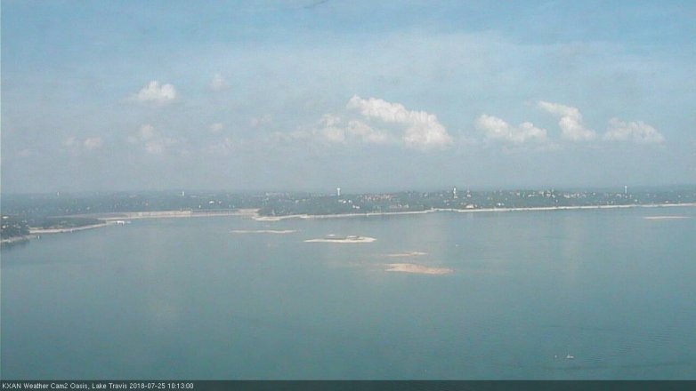 Lake Travis webcam, July 25, 2018 9:15 AM CT