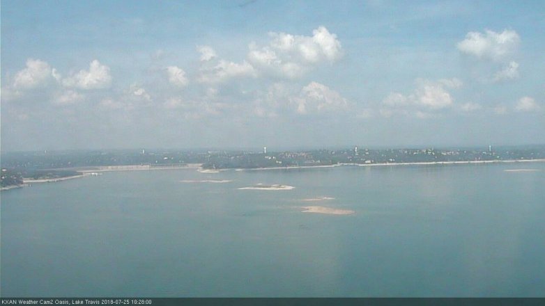 Lake Travis webcam, July 25, 2018 9:30 AM CT