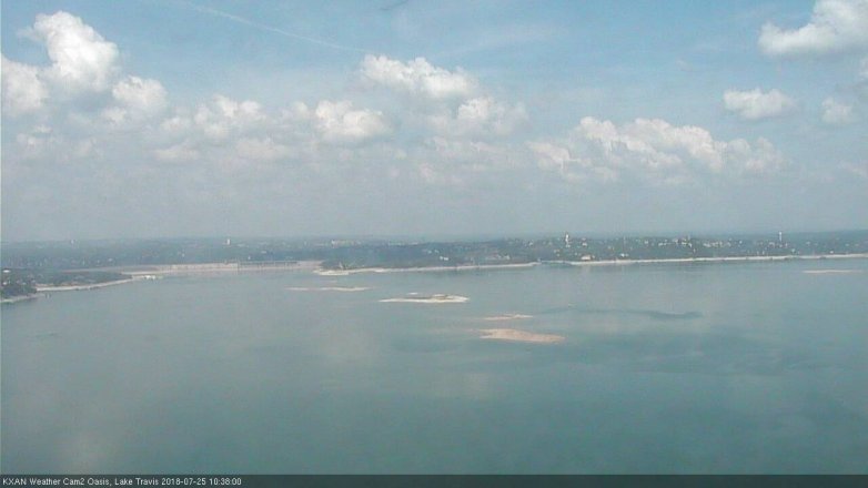 Lake Travis webcam, July 25, 2018 9:40 AM CT